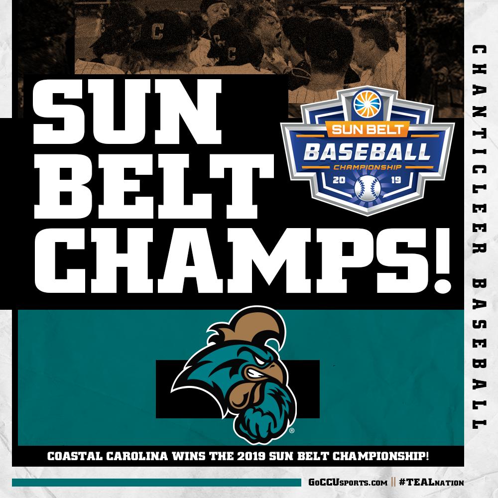 CoastalBaseball's tweet photo. CHAMPS!!! BACK-TO-BACK SUN BELT TOURNAMENT CHAMPS!!! https://t.co/OgpsAmqSGE
