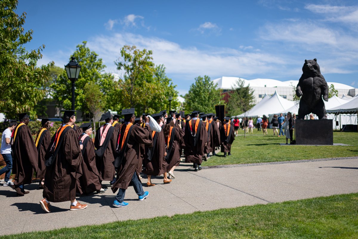 Brown_SPS's tweet photo. After walking out the gates executive students joined all other Brown master’s degree students in receiving their diplomas at a ceremony in Meehan Auditorium. #Brown2019 #ieBrown #BrownEMHL #BrownCyber #BrownEMSTL #BrownExec https://t.co/8YKs34l5pg
