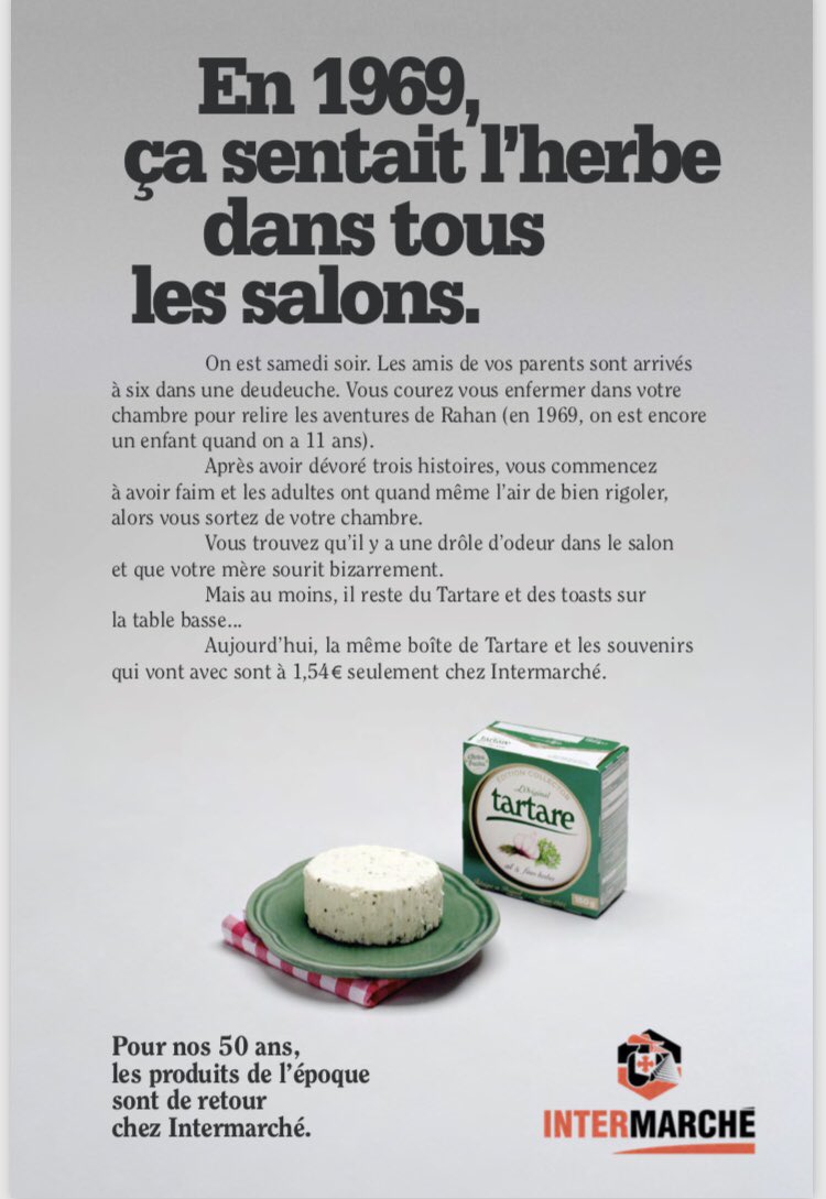 ValentinHochet's tweet photo. #PUB : @intermarche fête ses 50 ans avec @Romance_Agency en rééditant des packagings mythiques ainsi qu’un spot TV vintage. https://t.co/3R3b0J6dq5