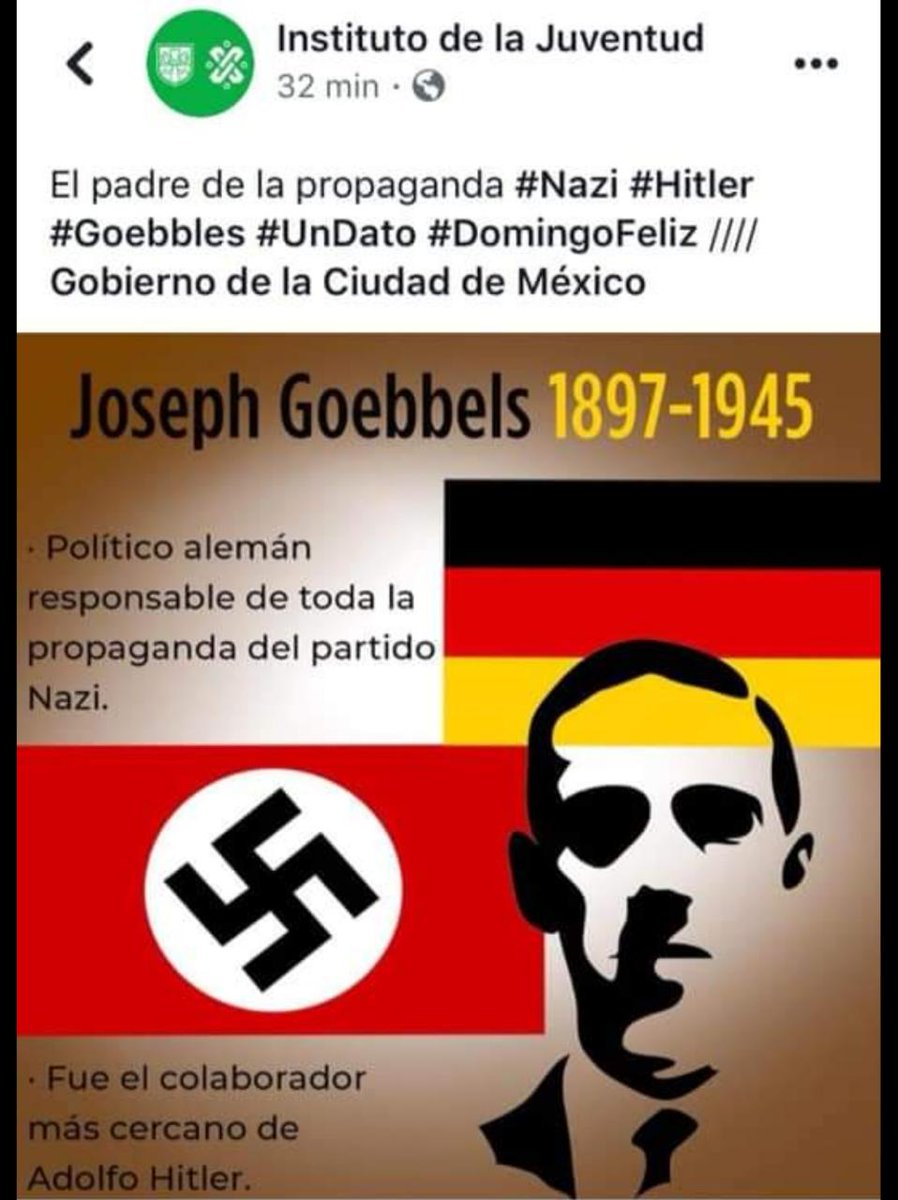 Ivanconterasc's tweet photo. El @InjuveCDMX publicó #UnDato de alusión al • Nazismo Xenofobico •

¿ Qué traen en la cabeza estos funcionarios de la 4T en la CDMX ? https://t.co/8lUfY5VwKT