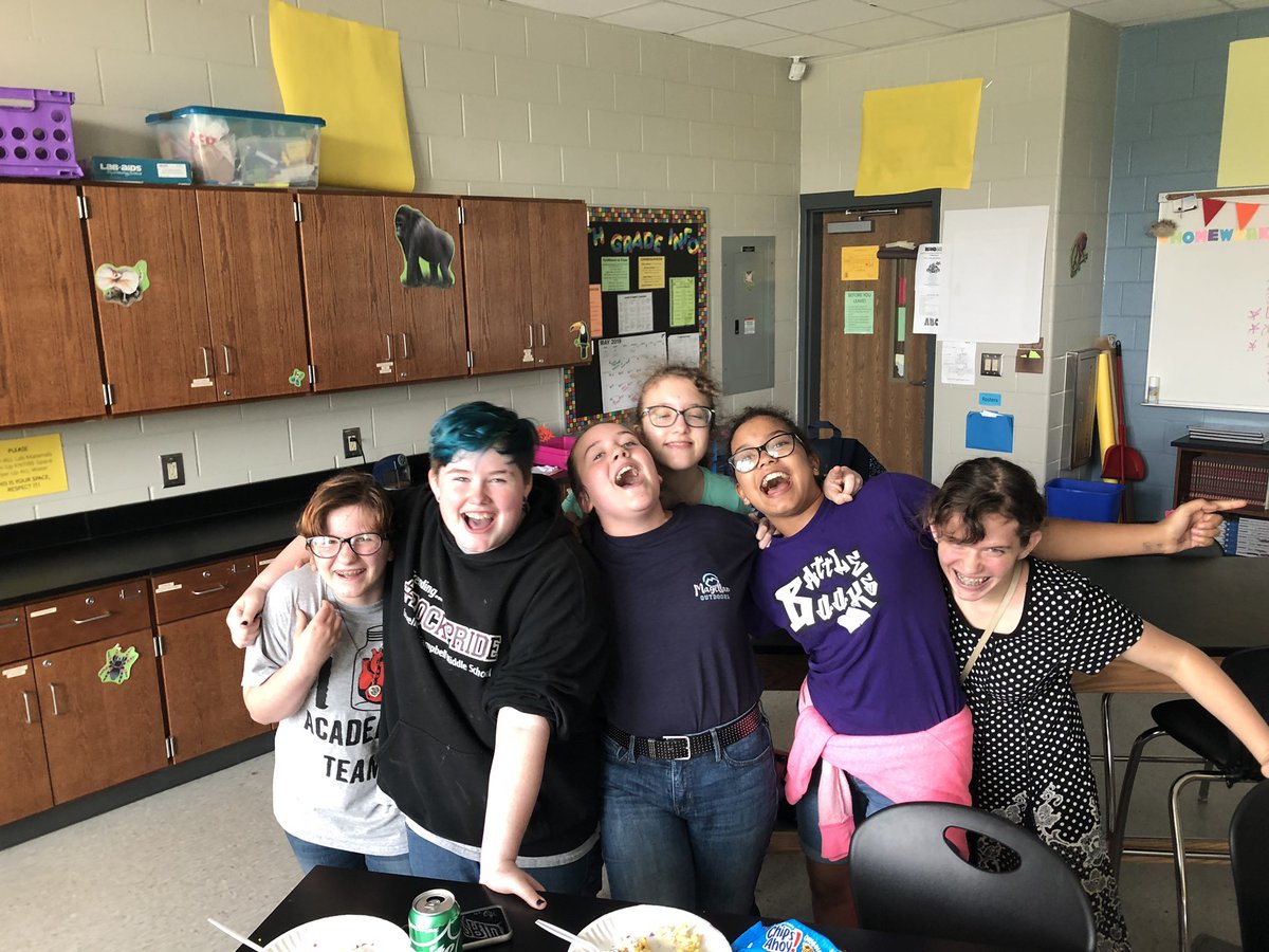 mrsboggess's tweet photo. After the season ends, Academic Team practice becomes a weekly hangout. It’s hard to tell who likes it more, me or them. #WhyITeachLMMS #HamiltonEveryWeek #AffectTheCulture @LMMSRocks @affectheculture @AikenPublicSch https://t.co/ywziU0CnU4