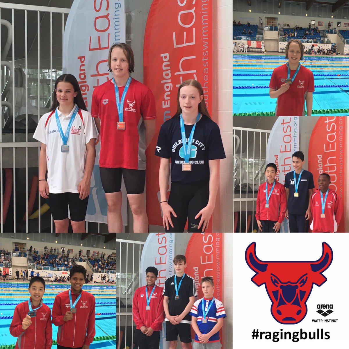 COSCSWIM's tweet photo. Photo highlights of our #TeamArenaUK #Ragingbulls from day 4 of the @swimsoutheast U14 Regional Championships #SERSC19 #swimming #swim #swimmers #Oxford #Oxfordshire #proudclub https://t.co/2aT89AnnRs