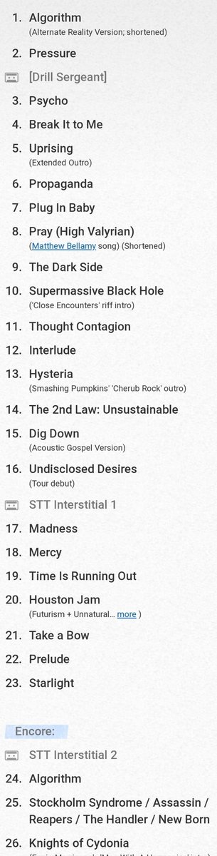 cz_muse's tweet photo. The setlist #Muse #MusePrague #SimulationTheoryWorldTour https://t.co/h60zWO3LAN