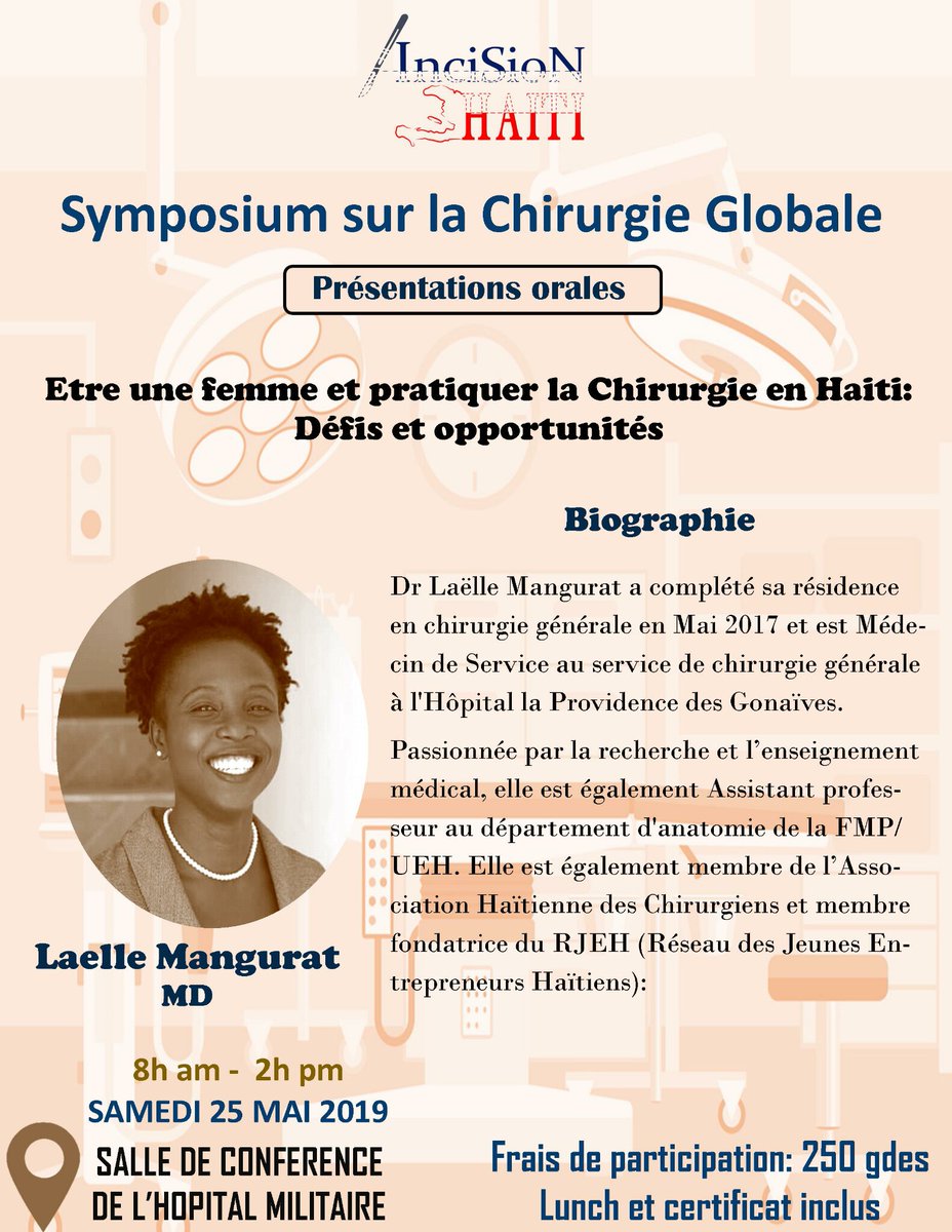 InciSioNHaiti's tweet photo. Conference 3: 
Dr Laelle Mangurat is one the rare women to be chief resident in surgery residenc. We were delighted to have her with us talking about challenges and opportunities to study and practice surgery in Haiti as a woman. Thank you Champion! @gendereqsurg @InciSioNGlobal https://t.co/JCZIho9ki0