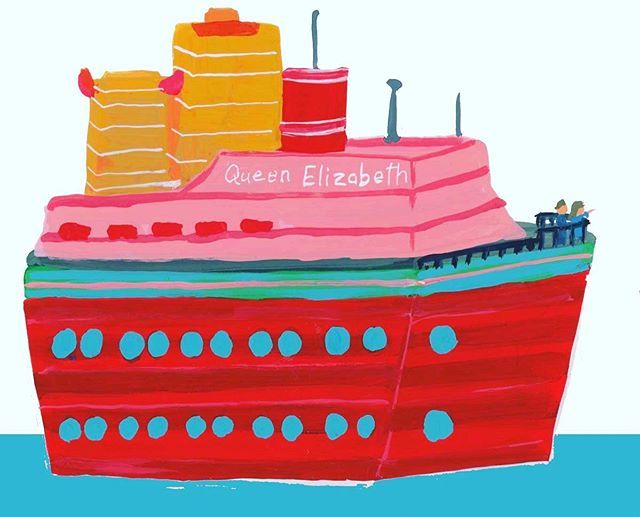 terrifrykasuba's tweet photo. Big boat 
#boating #queenelizabethship 
#100dayproject but can’t commit to one thing so I’m doing #100daysofpostingwhateverthehelliwant #takethathashtags #100dayproject #the100dayproject #100dayproject2019
 #kidlit #kidlitart #illustration #painting https://t.co/tZi7h86DXp https://t.co/nKuJp83Y9Z