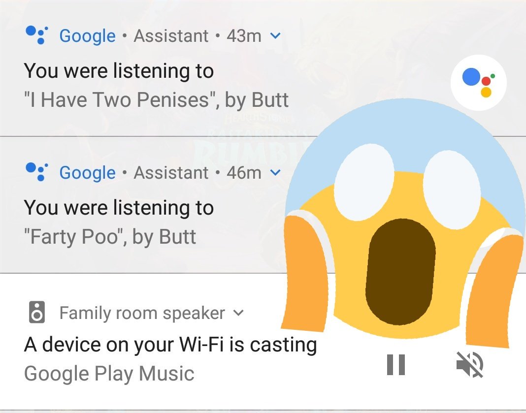 gibbage's tweet photo. When your 5 year old has learnt how to Google Home DJ. https://t.co/8xJH1ZkSpF