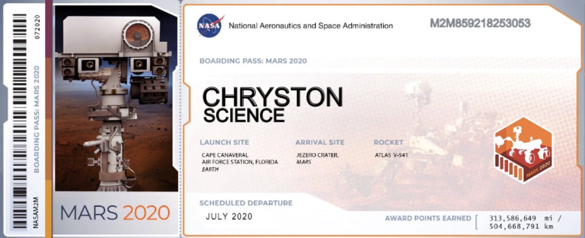 ChrystonScience's tweet photo. Look who is getting a boarding pass for the MarsRover2020 🚀⭐️#MarsBoardingPass #nasa https://t.co/cR3Phi7VhW