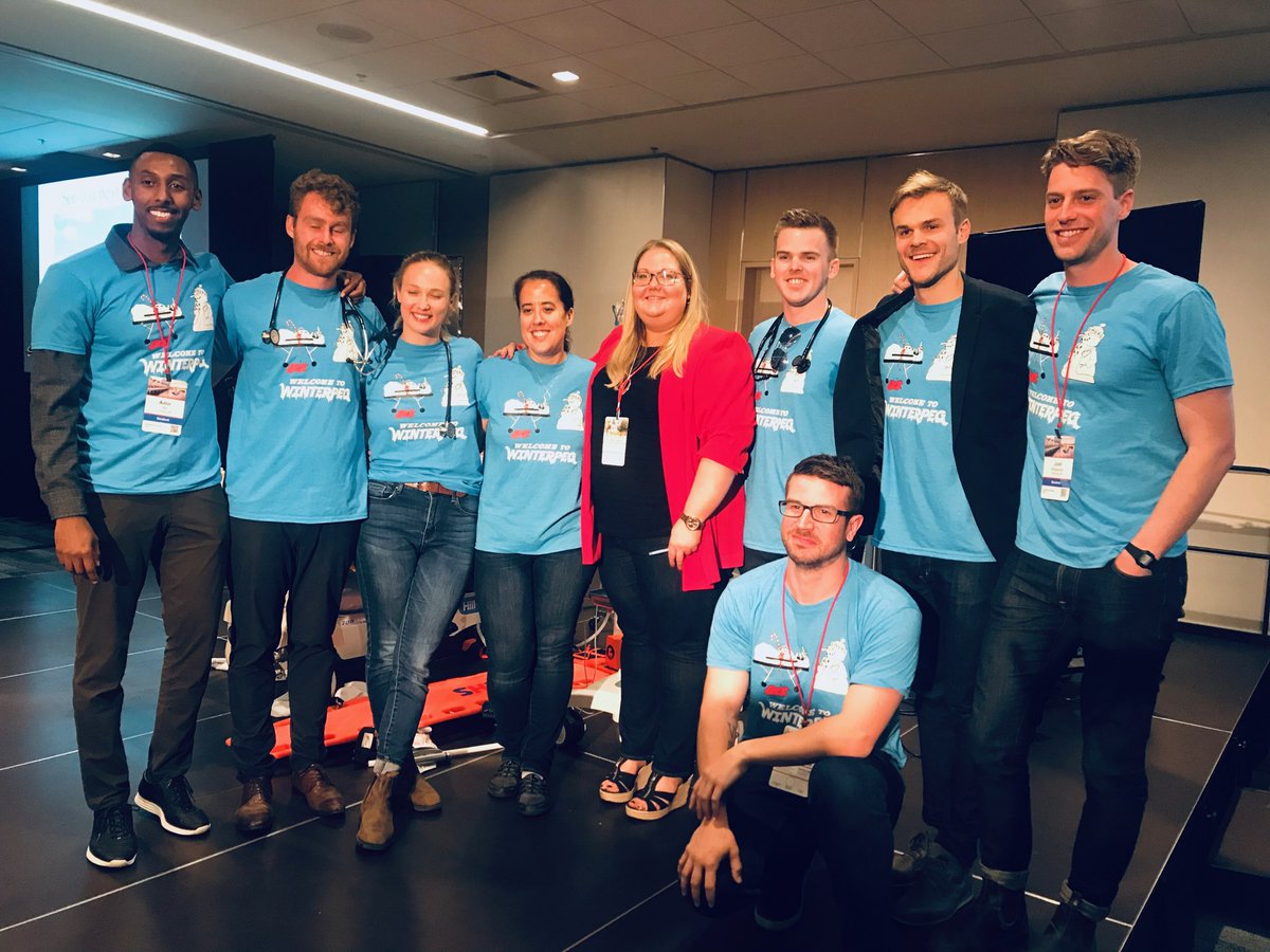 UManitoba_Emerg's tweet photo. Our dashing #SimOlympics gold medalist team! Whoo! 🎉🎉 Congrats! We are cheering for you! @TamaraMcColl @CAEPConference #CAEP19 https://t.co/LXLICA3LAj