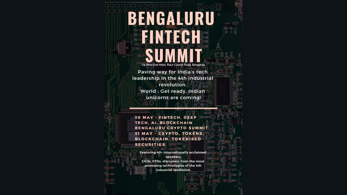 SummitBengaluru's tweet photo. Discover the next frontier of financial services at Bengaluru Fintech summit. Come Get registered on https://t.co/xGZ6o5MYwe and join us alongside     40+ CEO’s, 20+ investors 
https://t.co/E6OmgKdpG1
https://t.co/FFMhlnJCag  

Press release: https://t.co/R2ViEvKySd https://t.co/N3LrIw8Une