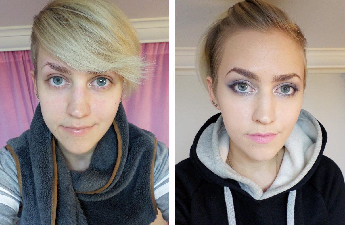 RachelReedX's tweet photo. "B&amp;A because make-up is the #best way to procrastinate" #makeup https://t.co/CvTmVH8QSJ
