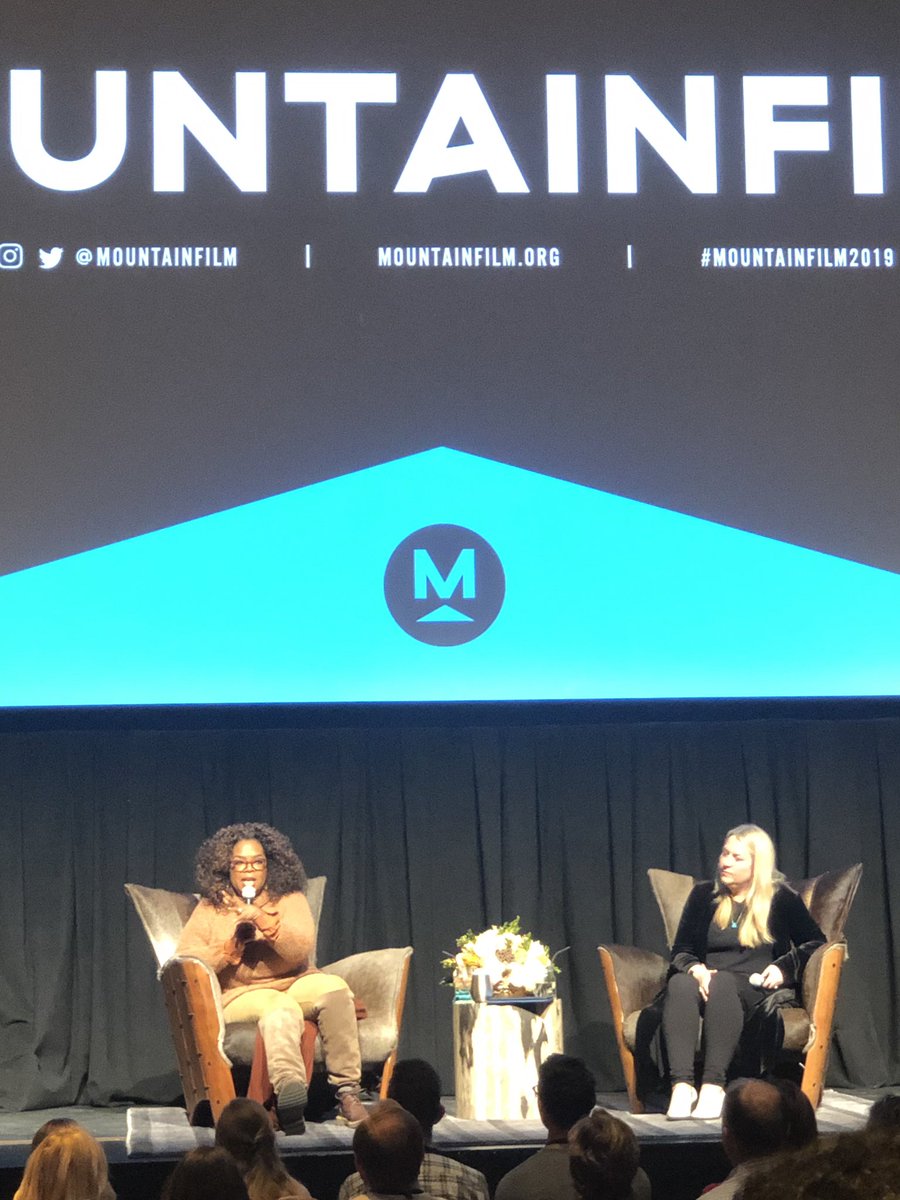 BootdoctorTride's tweet photo. So proud to help sponsor @Mountainfilm such an insiring, evocative, motivating event! Yes @Oprah made a special appearance encouraging everyone to express their highest selves, be of service to others &amp; love nature. “I find my solace, my inspiration &amp; my rejuvenation in nature.” https://t.co/VnEOSNwGh9