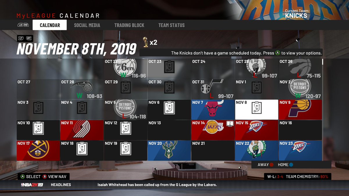 Thread by @tradutornba: Bom, o Knicks ganhou a enquete, então começa aqui  nesse tweet a minha reconstrução da franquia no MyLeague do NBA 2K19! Vou  dando as atualiz […]