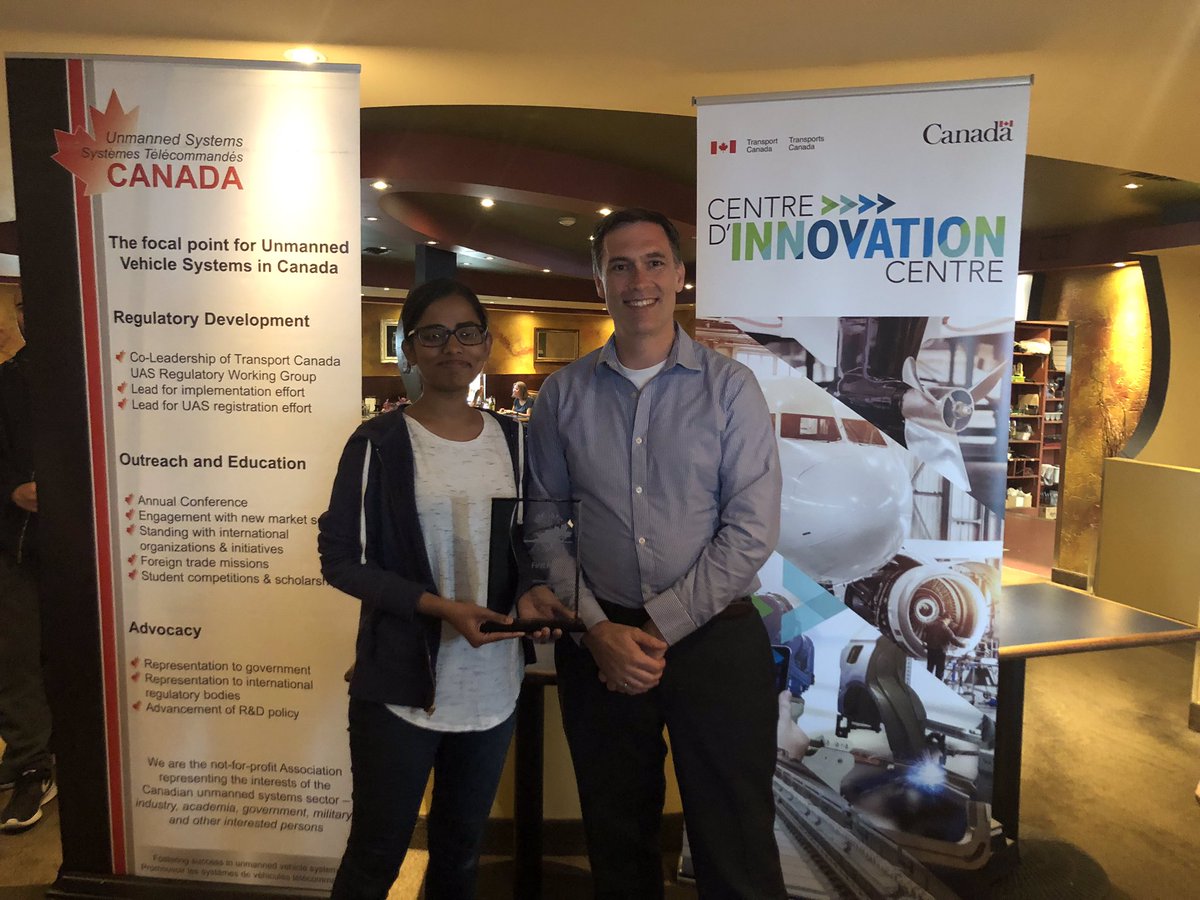 MAWessan's tweet photo. Director-General of @Transport_gc’s #TCInnovationCentre @lothropjim presenting the 1st place award of @UnmannedCanada’s #UGV19 student competition to @Carleton_U🥇🏆#InnovationTC #driverless #CAV https://t.co/iwH4xtIYq2