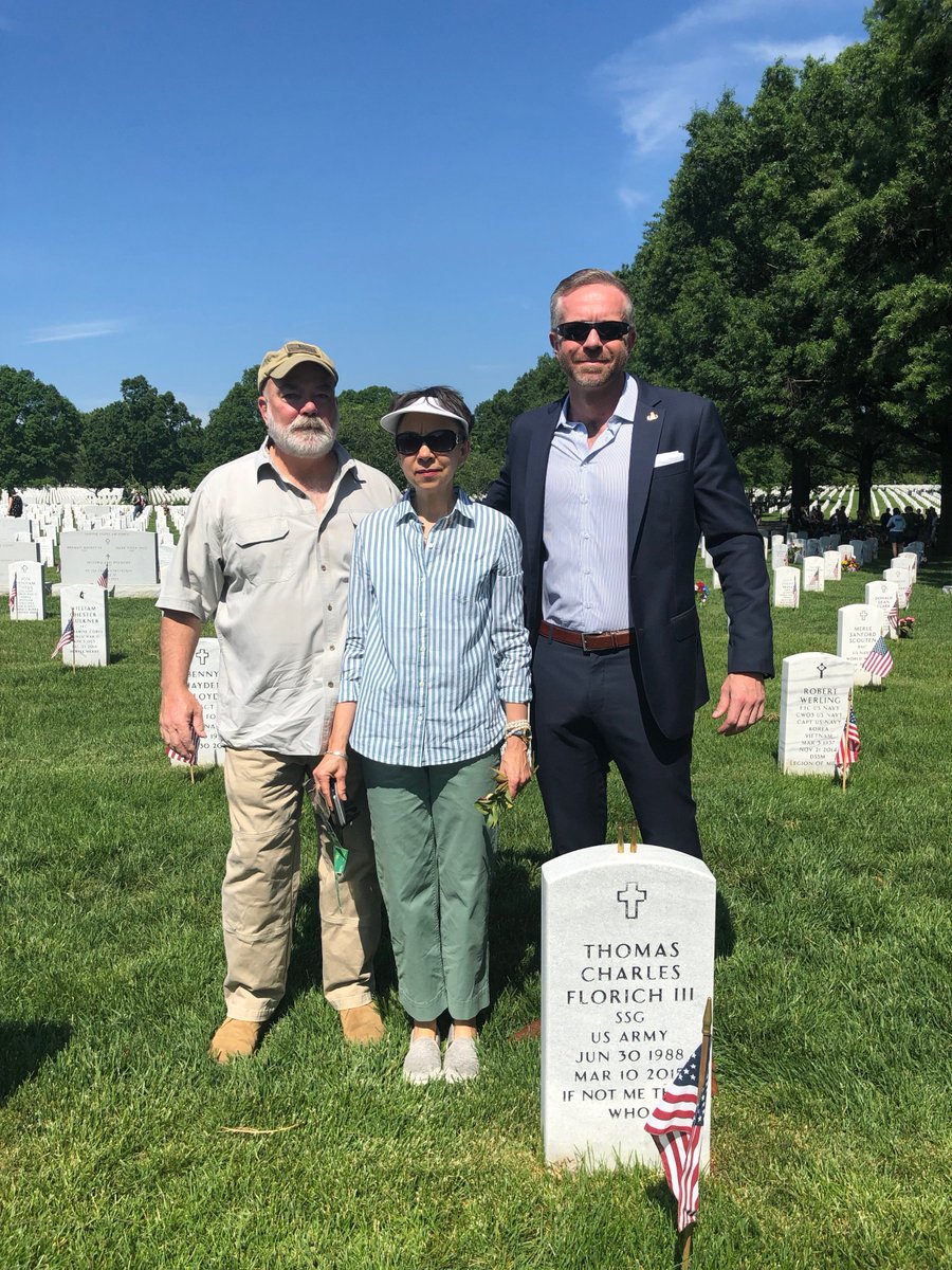 A few feet away from Scotty's grave, Steve Florich and his wife were visiting their son. What a small world... SSG Tom Florich was the crew chief on my classmate Ford Shaw's helicopter when it went down.Tom's wife was pregnant at the time. He never met his son.