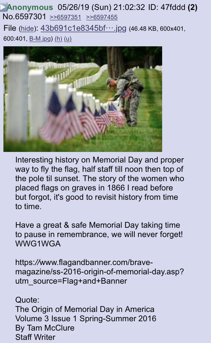 Interesting Facts About Memorial Day!!Anon notable!! @realDonaldTrump
