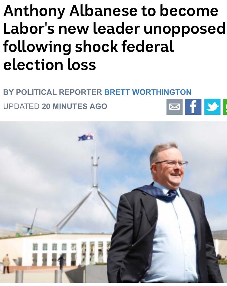 this is the photograph our national broadcaster has chosen to break the news about australia’s new opposition leader &amp; i must admit this powerful image commands nothing but my utmost respect