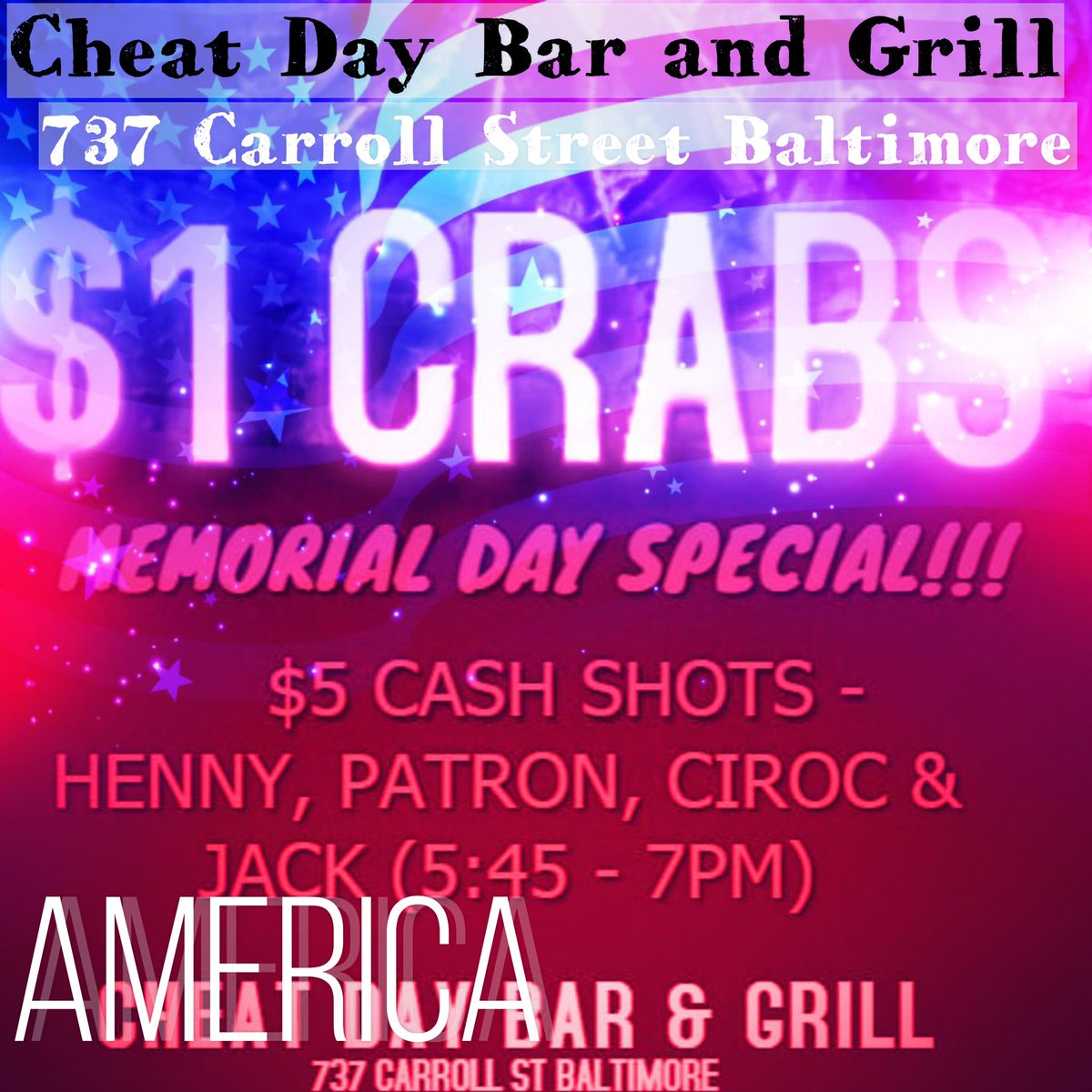 ShopDmv's tweet photo. Tomorrow it’s going down $1 crabs $5 cash shots of Hennessy, Patron, jack and more 737 Carroll Street Baltimore we got the DJ pop in also It’s free to party Pull Up https://t.co/7CM7DjcNY6