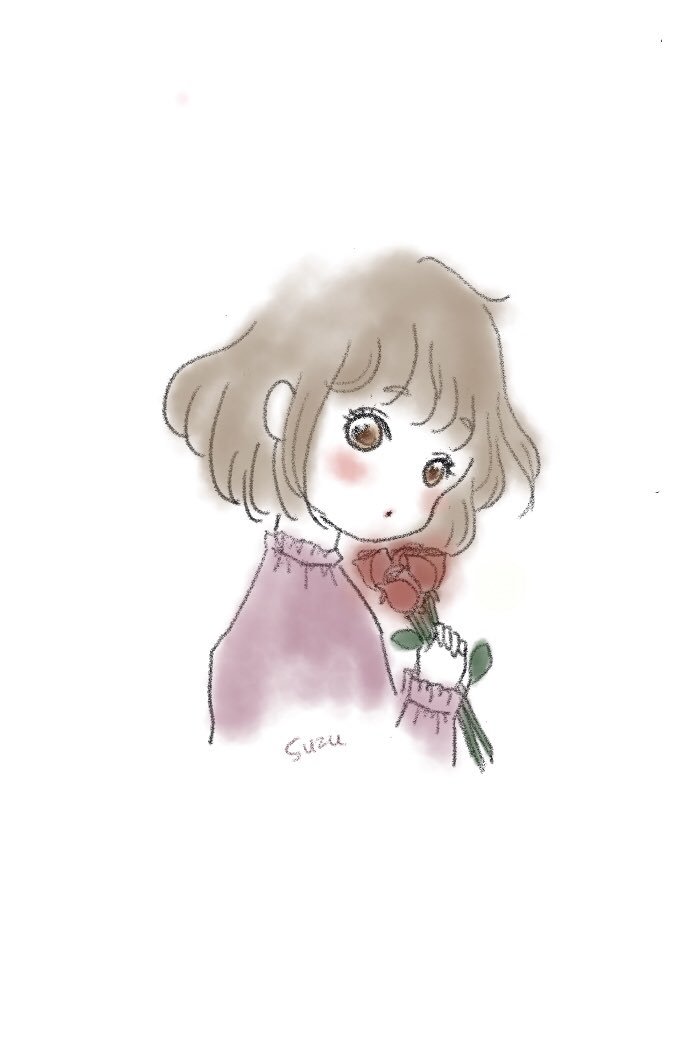 Suzu บนทว ตเตอร プロフィールに使おうと思い描きました 薔薇が綺麗な季節なので シンプルイラスト イラスト好きさんと繋がりたい 薔薇 薔薇イラスト