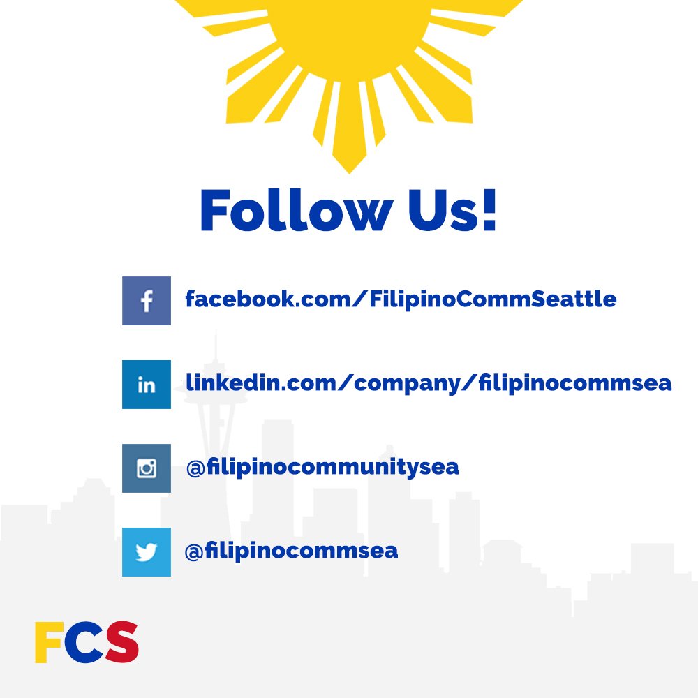 FilipinoCommSEA's tweet image. The Filipino Community of Seattle is going digital! Don't forget to follow our other social media accounts to stay up to date with the latest news, events and happenings at the FCS!

facebook.com/filipinocommse…
linkedin.com/company/filipi…
instagram.com/filipinocommun…