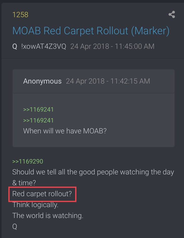 2. Should we tell all the good people watching the day & time?Red carpet rollout? Think logically.The world is watching.Q @realDonaldTrump  @SmallCaps14