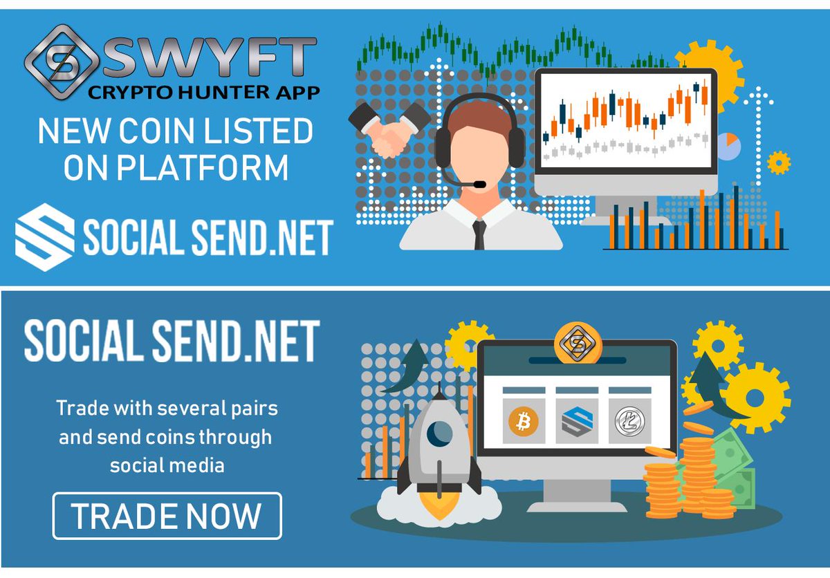 SatoshiCoin_'s tweet image. News: We are proud to announce that SWYFT (#SWYFT) is now integrated on the $SEND platform and exchange alongside
the inclusion of #SEND in the #CryptoHunter Augmented reality App! Big day. Rock on. $btc $alts $ltc $rdd $eth $satc #masternode #pos #staking @SocialSendCoin