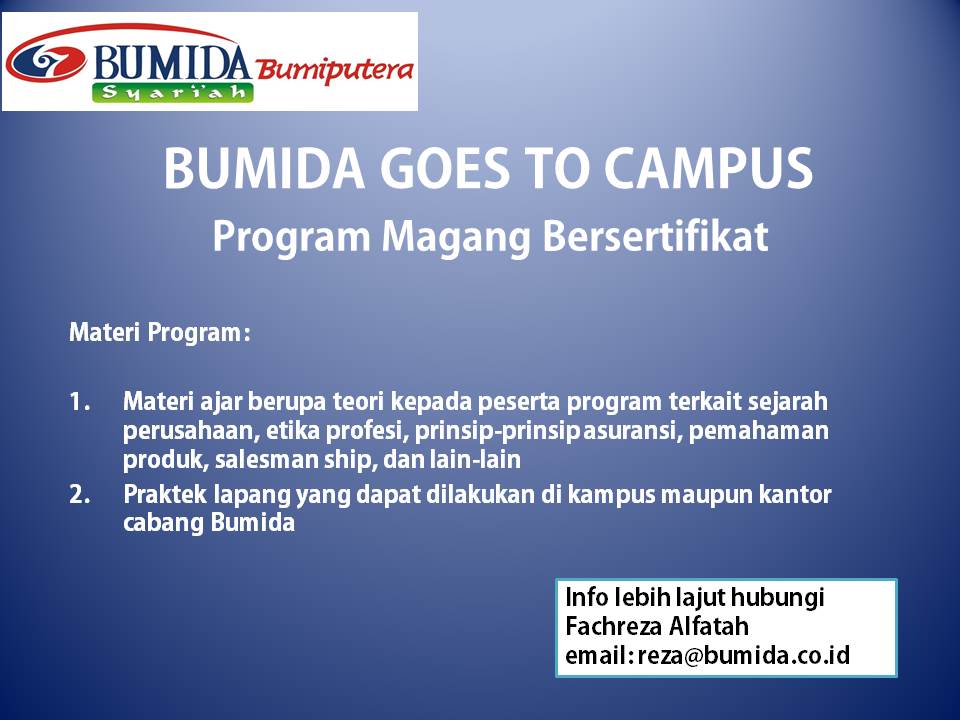 Program Magang Bersertifikat PT. Asuransi Umum Bumiputera Muda