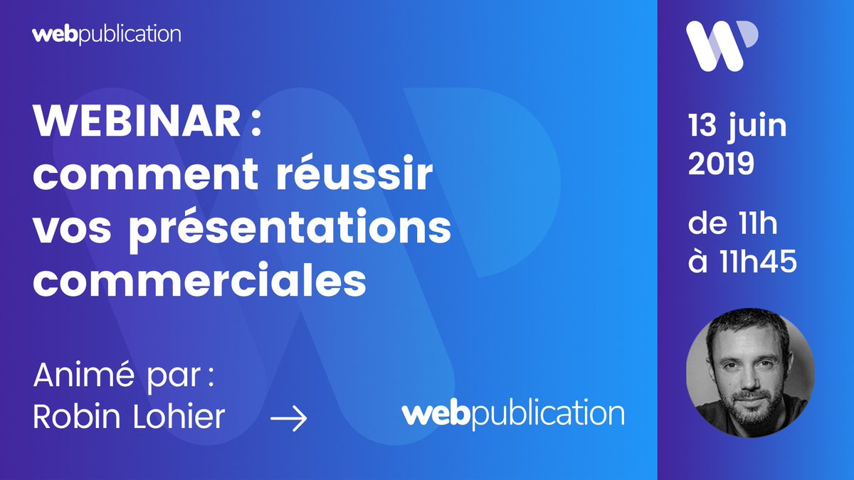 Webpublication_'s tweet photo. [Webinar - jeudi 13 juin à 11h] Découvrez comment réussir toutes vos présentations commerciales ! Pour vous inscrire, c’est ici :  https://t.co/ZtNQtV0B03 https://t.co/VoedOfmtiV