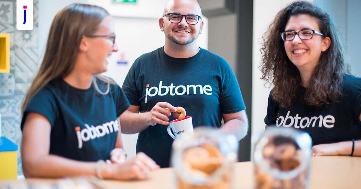 jobtome's tweet photo. How is your Monday going? We've got the solution to a busy work day: a break with coffee ☕️, snacks 🍪 and laughs 😃 with colleagues. We want our talents to feel like home, so we’ve selected a great set of benefits like these. Find them all here 👉 https://t.co/7VfarDrK3M https://t.co/nsZmLGjVBN