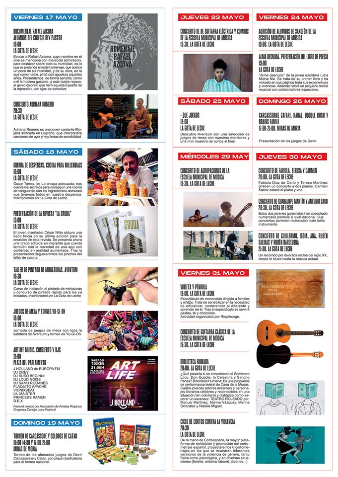 AytoLogrono's tweet photo. #ARTEFACTO2019 
Última semana para disfrutar de las actividades dentro de nuestro Festival de Cultura Joven: exposiciones, charlas, música, presentaciones de libros... #Logroño https://t.co/upP7C2cCK3