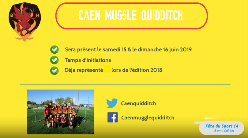 Fetedusport_14's tweet photo. [1️⃣8️⃣ème participant]

▶️Si on vous dit : Sport...balais...magie...Harry Potter... vous nous dites 🤔⁉️

▶️Le Burning Hippogriffs - Caen Muggle Quidditch vous ferra découvrir le #Quidditch, discipline #fun et #sportive à la fois !

‼️A ne pas manquer ‼️ https://t.co/avYH4ncaaf