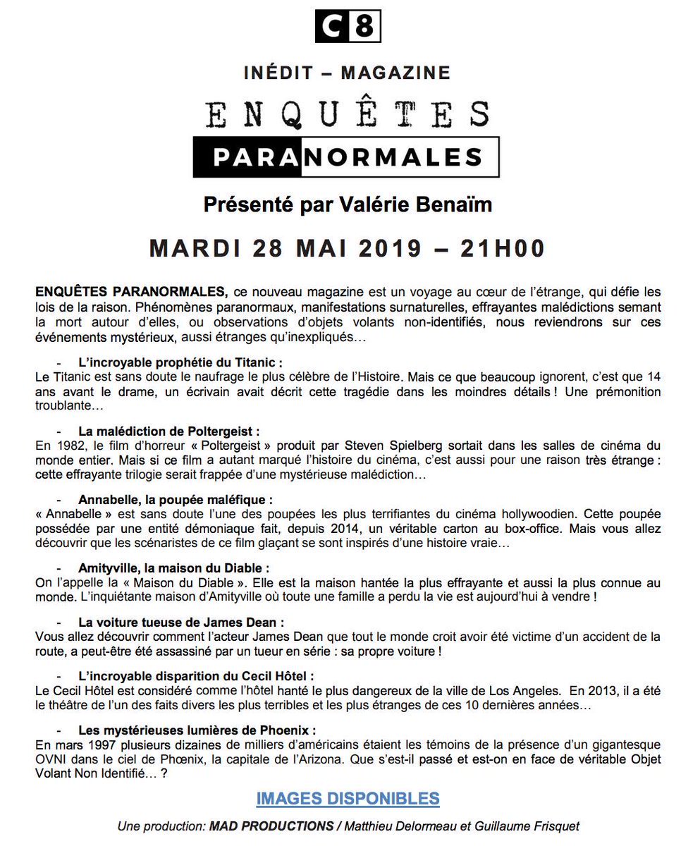 LilllaRose's tweet image. 🔉 Petit rappel  😊 
Demain soir sur @C8TV:

Nouveau magazine inédit signé
#Madprods (@Mdelormeau &amp;amp; @gfrisquet) 💕
Présenté par @BenaimValerie 

➡️ #EnquetesParanormales 👻
1er numéro 

#ANePasManquer