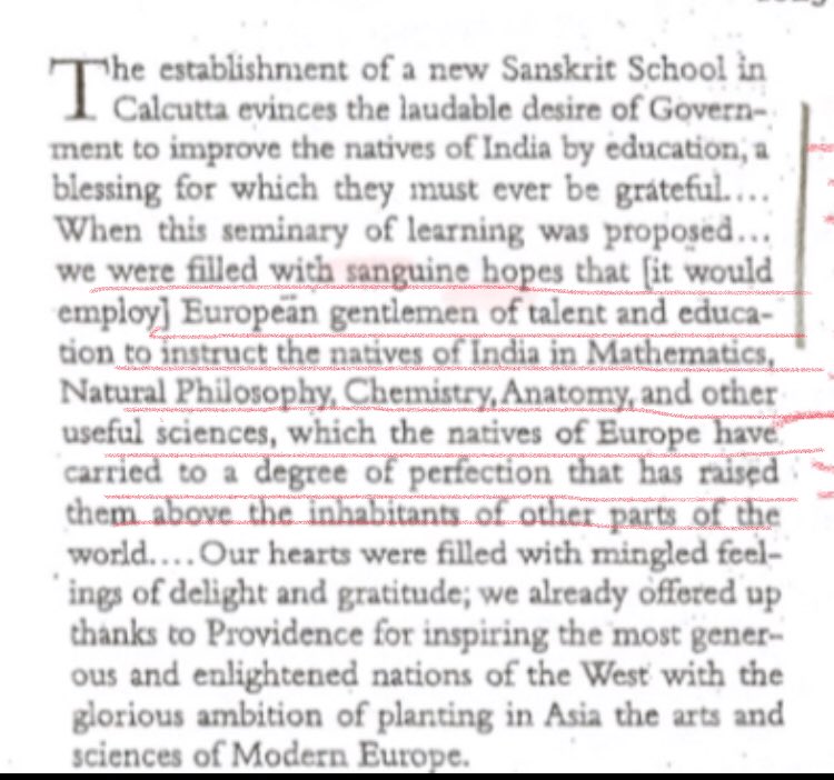 8/n Raja proposed that the funds proposed for educating Indians (East India Company’s charter,1813) should instead be invested in employing European gentlemen of talents and education to instruct the natives of India in mathematics, natural philosophy... (read snippet)