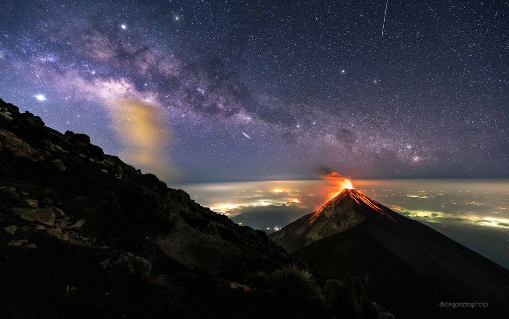 A Volcano of Fire under a Milky Way of Stars via NASA go.nasa.gov/2X8erVd