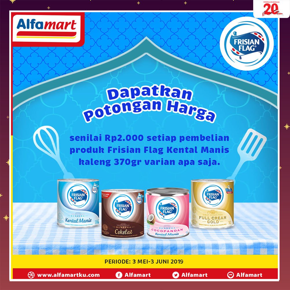 alfamart's tweet photo. Dapatkan voucher potongan harga senilai Rp 2.000 setiap pembelian produk FRISIAN FLAG kental manis kaleng 370gr varian apa saja di Alfamart Sahabat. 
Kunjungi website : https://t.co/LIHXXezU7Q 
Untuk dapat vouchernya. *s&amp;k berlaku

#alfamart #RamadhanBarengAlfamart https://t.co/Xsg5jpdcZh