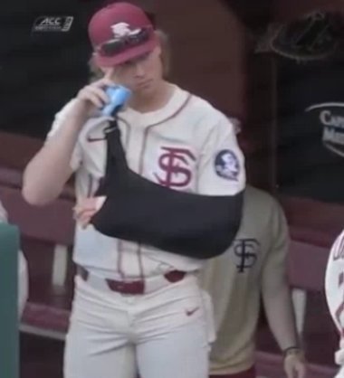 nextlevelbb's tweet image. Teammate 101. This is something ill never forget. Tyler Holton had TJ surgery and the next day found a way to put the full uniform on and be with his teammates. 99.9 of players would have missed the game or worn something easier to put on. That uniform meant the world to him.
