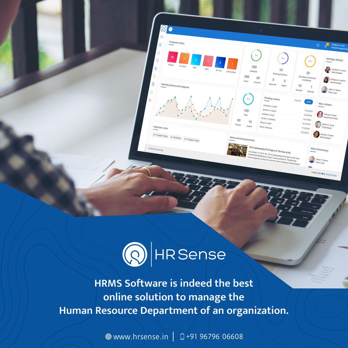 HRSenseIndia's tweet image. HRMS Software is indeed the best online solution to manage the Human Resource Department of an organization. Visit us at hrsense.in #BestHRMSSoftware #AutomatedHR #HRMS #HRSoftware #HRSense