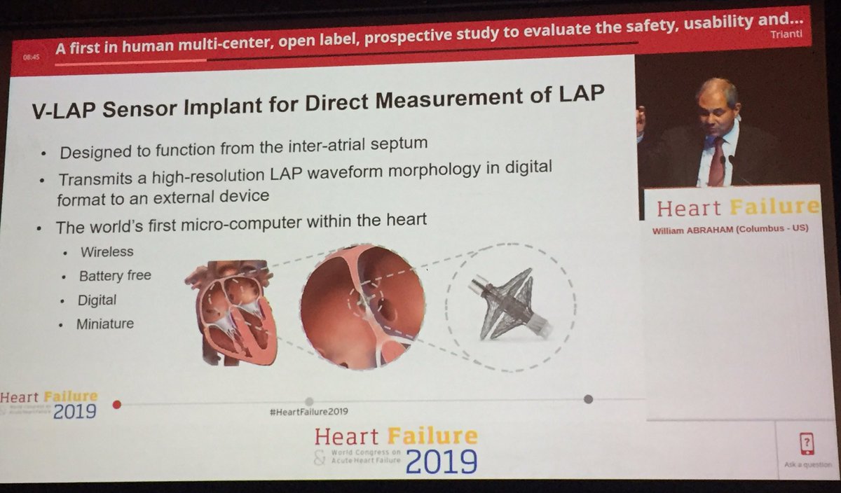 Micro-computers for LAP direct measurement to help management of chronic HF #heartfailure2019 @escardio