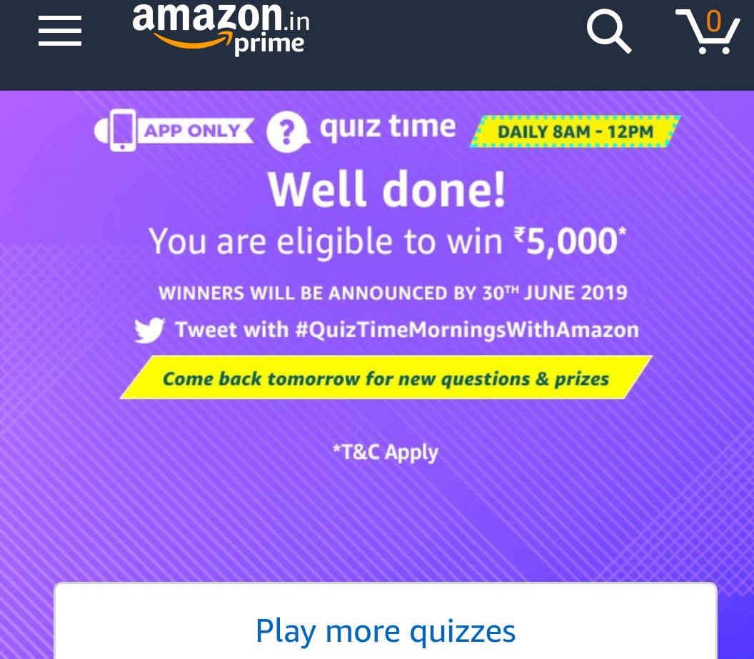 dharmareddyn's tweet image. #QuizTimeMorningsWithAmazon