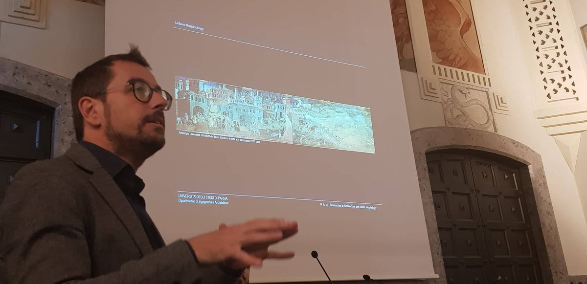EPUMconsortium's tweet photo. Urban Morphology discussions @sapienzaRome! Inspiring lectures were given by:
Michele Zampilli, Chiara Cortesi, Francesca Geremia (Roma Tre University), 
Marco Maretto (University of Parma),
Maria Grazia Ercolino (Sapienza University),
Paolo Carlotti (Sapienza University) https://t.co/cX8qkJm0A0