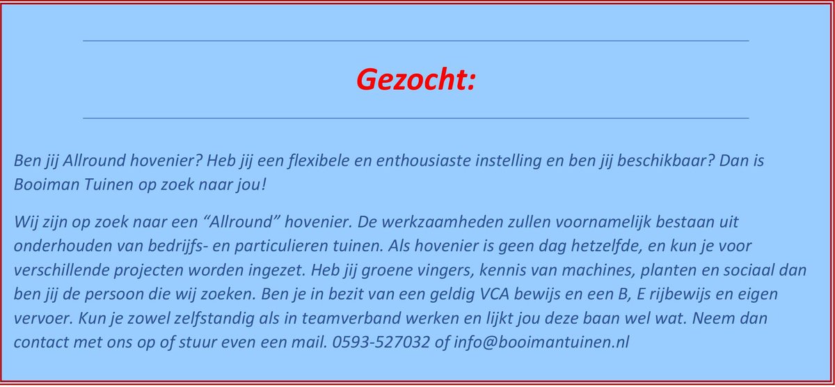 GEZOCHT: