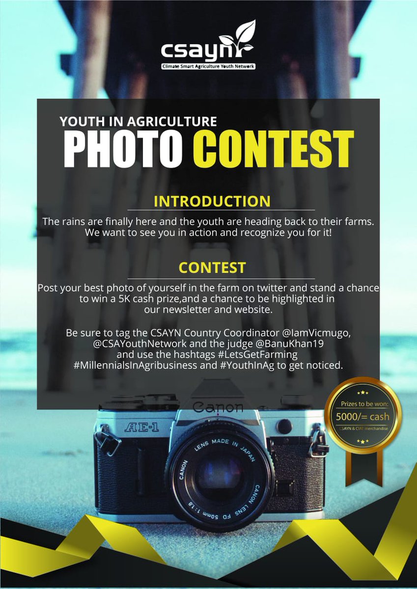 IamVictorMugo's tweet photo. Are you a young farmer? Are you proud of what you do? If yes, post your best best photo in action @ the farm & stand a chance to win a 5k cash prize and Merchandise from @CIAT_ and @CsaynKenya. Use the hashtag #LetsGetFarming & #YouthInAg. Shoot your shot ! https://t.co/Big9BoXVR7