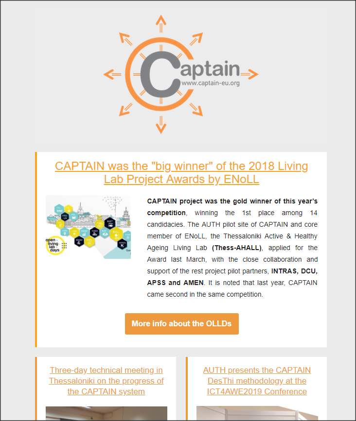 captain_eu's tweet photo. #Read the #latest news of #captain_eu in our newsletter https://t.co/EuKvkhKSMU and #subscribe yourself to stay informed! #morethings to come! #StayTuned

#Highlight moment: 1st place for CAPTAIN at the #LLA18 by @openlivinglabs!!! https://t.co/I3Qat41PFf