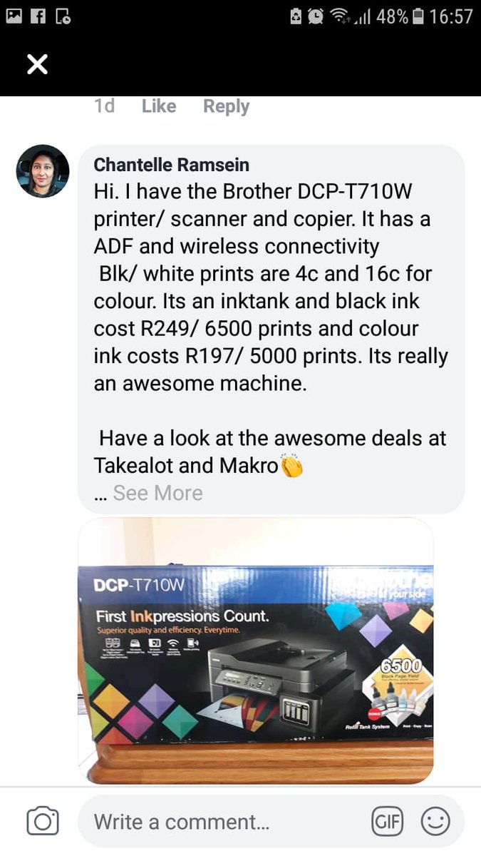 pieterg100's tweet photo. Classic example of a brand message being introduced authentically into a tribe by a nano influencer, when the topic is relevant. The challenge for brands are that they cannot belong to these tribes. #influencermarketing @theSALT_ZA #wordofmouth #SaveWithBrother #BrotherInkTanks https://t.co/h1ZGXK9Fzq