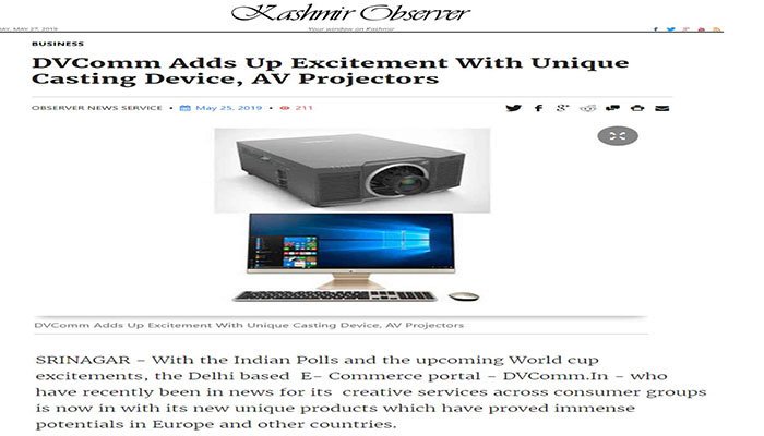 oshora_online's tweet photo. DVCOMM Adds Up Excitement With Unique Casting Device, AV Projectors (Courtesy : Kashmir Observer)

Read more at: https://t.co/ZeLJPulVkU

#KashmirObserver #UniqueCastingDevice #AVProjectors #dvcomm #ecommerce #LatestNews #eShoppers #electronicmarkets #ECommercePortal #projectors https://t.co/ldNBrnWIDY