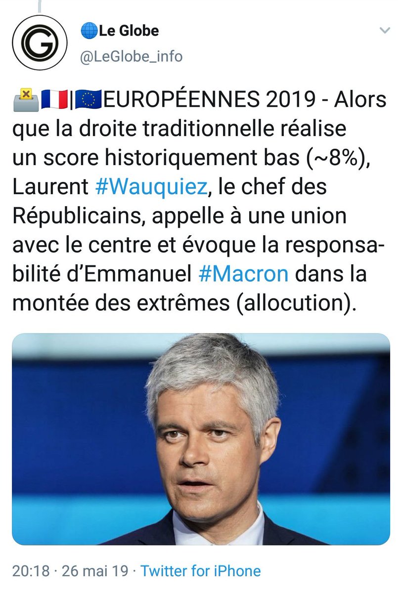 Questionhalal's tweet photo. Laurent Wauquiez dénonce la "montée des extrêmes"

Je vous présente en images sa contribution à ce travail 

#Européennes2019 https://t.co/Jz5Qos6Zn3