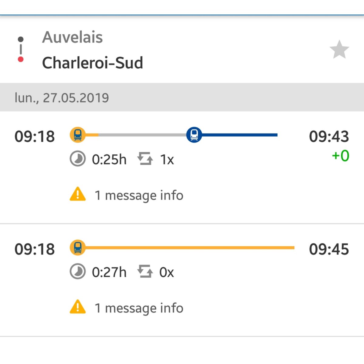 _petitchaton's tweet photo. Bonjour @SNCB Je ne comprends pas pourquoi que ces deux trains soient à la même heure et sur le même quai.  Pouvez-vous m'expliquer ? d'avance merci https://t.co/HDJAmpwUlp