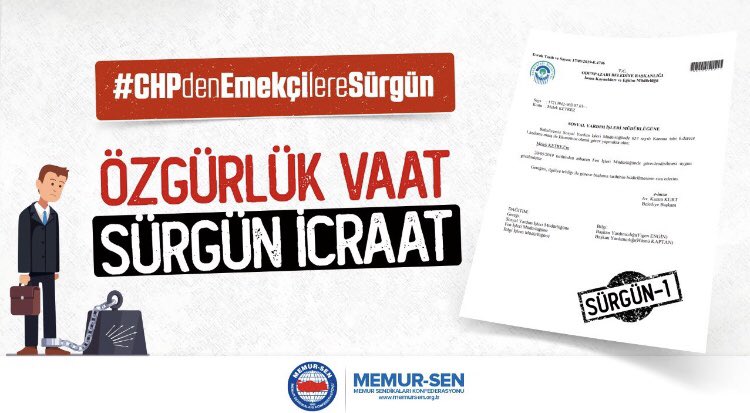 [4]
CHP’li Odunpazarı Belediyesi kültür hizmetlerinde çalışan tercümanı hayvan barınağına sürdü.
Odunpazarı Belediyesi’nde yöneticilerin iki dudağı arasına hapsedilen güvencesizlik hali son bulmalı.
#CHPdenEmekçilereSürgün

<a href="/tihek_kurumsal/">TİHEK 🇹🇷</a> <a href="/iloankara/">ILO Türkiye</a> <a href="/ZehraZumrutS/">Zehra Zümrüt Selçuk</a> <a href="/kilicdarogluk/">Kemal Kılıçdaroğlu</a>