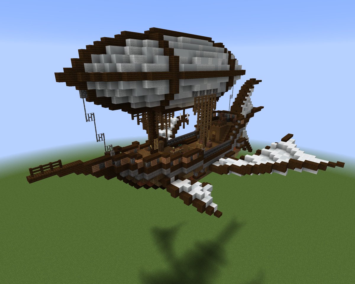 あやめづき 雑食系クラフター 羽の生えた飛空艇を作ってみました Minecraft マインクラフト マイクラ 飛空艇 Flyingboat