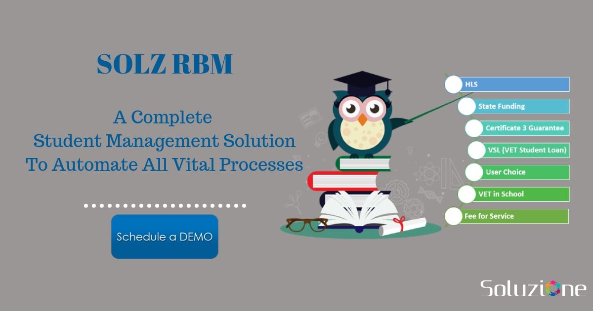 soluzioneit's tweet image. SolzRBM is capable of meeting all complex new challenges that Registered Training Organisation (RTO), in Australia face today. 

Click here to schedule a demo - solzrbm.com.au
#SolzRBM #rtosoftware #Avetmiss #Soluzione