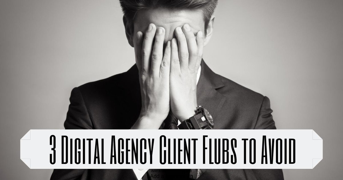 joevinus247's tweet photo. 3 Digital Marketing Agency Client Flubs You Must Avoid via @joshuacmccoy https://t.co/2I1U6BuqjV https://t.co/0e6W1JWc9h
